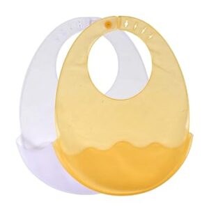 Radha Madhav Toys Silicone Baby Bib with Food Catcher Pocket, Waterproof, Yellow