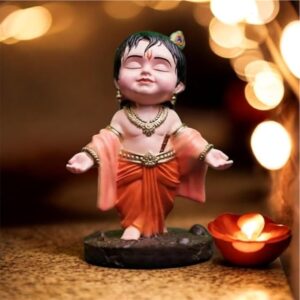 Radha Madhav Bal Gopal Krishna Idol | Krishna Ji Car Dashboard | Car Dashboard Idol | Bal Gopal Statue for Gift