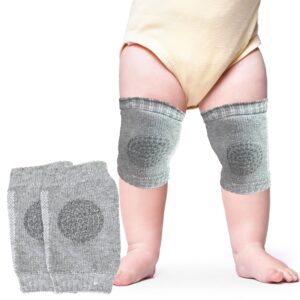 Radha Madhav Toys Baby Knee Pads for Crawling, Anti-Slip Protective Kneepads, Grey, 1 Pair