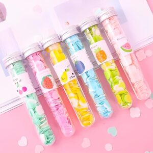 Radha Madhav 3Pcs Flower Design Tube Shape Bottle Paper Soap Clean Soft Bath For Travel - Assorted Colors