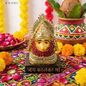 Jai Kalka Maa Golden Idol Statue | Decorative Hindu Goddess Murti for Home Temple | Pooja Room & Car Dashboard | Religious Gift Item