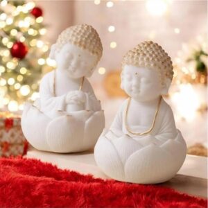 Radha madhav toys Elegant Baby Buddha Idol Set for Peaceful Home Decor